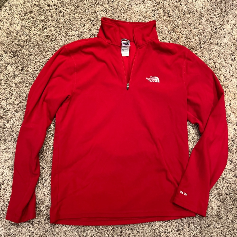 Men’s size small red north face fleece pullover
